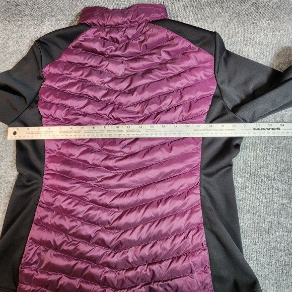 32° HEAT Women's Size Large Light Weight Zip Front Puffer Jacket Purple Black - Picture 8 of 11